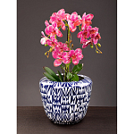 Кашпо с орнаментом в сочетании белого и синего цвета Artistic Flowerpot варинант исполнения - 4 | Loft Concept в Омске