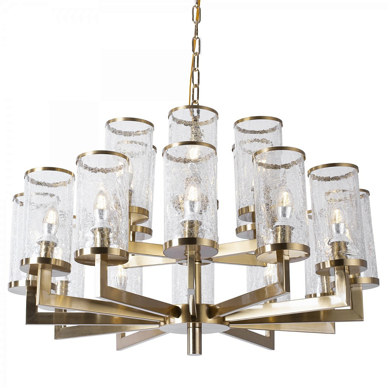 Kelly Wearstler LIAISON TWO-TIER Chandelier 18 Латунь Прозрачное Стекло в Омске | Loft Concept 