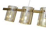 Подвесной светильник светодиодный с 5-ю цилиндрическими плафонами коньячного цвета из стекла и стали Andrea Сhandelier Сognac варинант исполнения - 2 | Loft Concept в Омске