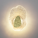 Бра с рельефным волнообразным стеклянным плафоном и вставкой из мрамора Liquid Stone варинант исполнения - 3 | Loft Concept в Омске