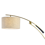 Торшер с изогнутой черной металлической ножкой и цилиндрическим абажуром из ткани Arched Metal Base  варинант исполнения - 2 | Loft Concept в Омске