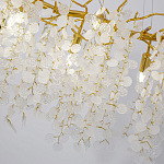 Люстра подвесная с золотистыми ветками и стеклянными подвесками в виде листьев Длина 80 см FAIRYTREE Light варинант исполнения - 3 | Loft Concept в Омске