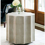 Приставной стол бежевый Stingray Skin Table кожа варинант исполнения - 2 | Loft Concept в Омске