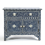 Комод инкрустация костью ORIENTAL Indian синий орнамент варинант исполнения - 1 | Loft Concept в Омске