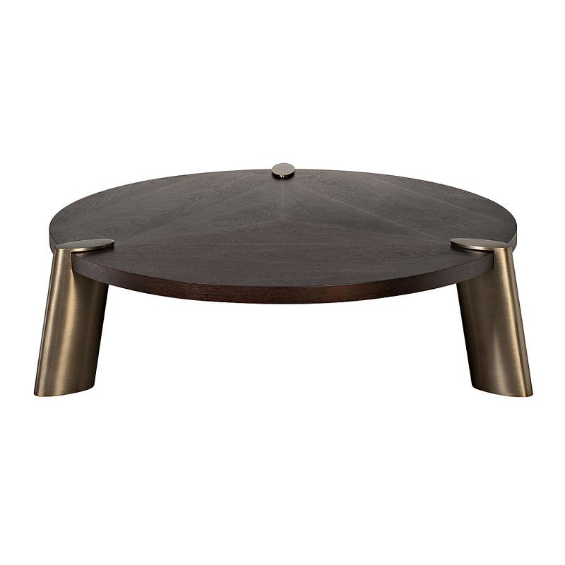 Стол журнальный низкий Dominant темный орех Коричневый Золотой в Омске | Loft Concept 