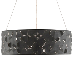 Люстра в форме цилиндра с чёрным фактурным абажуром Round Necklines варинант исполнения - 3 | Loft Concept в Омске