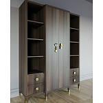 Большой шкаф с витриной Elsa Dreams Walnut варинант исполнения - 2 | Loft Concept в Омске