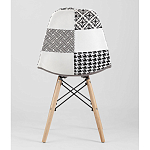 Пластиковый стул на ножках из массива бука Eames Черно-Белый Пэчворк варинант исполнения - 4 | Loft Concept в Омске