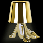 Настольная лампа фигурная золотого цвета с гладким абажуром Высота 17 см Sophia варинант исполнения - 7 | Loft Concept в Омске