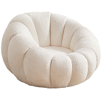 Круглое мягкое кресло с обивкой букле Harrett Boucle Armchair варинант исполнения - 1 | Loft Concept в Омске