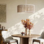 Люстра в форме цилиндра с вставками из деревянных бусин Wooden Beads варинант исполнения - 5 | Loft Concept в Омске