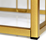 Пуф квадратный голубой велюр на золотом металлическом основании Celeste Blue варинант исполнения - 3 | Loft Concept в Омске