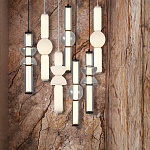 Подвесной светильник из дымчатого стекла цилиндрической формы с чёрным металлическим основанием Hiding secrets варинант исполнения - 8 | Loft Concept в Омске