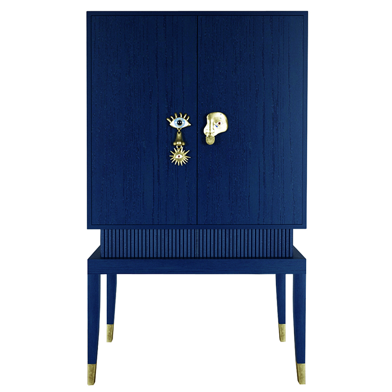 Кабинетный шкаф Elsa Dreams Blue с 2-мя ящиками Синий в Омске | Loft Concept 