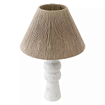 Настольная лампа с плетеным абажуром и белым мраморным основанием Simplicity and Nobility варинант исполнения - 1 | Loft Concept в Омске