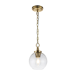 Подвесной светильник латунного цвета с прозрачным стеклянным плафоном Feiss варинант исполнения - 7 | Loft Concept в Омске