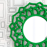 Зеркало круглое в ажурной зеленой раме Green Floral Pattern варинант исполнения - 1 | Loft Concept в Омске