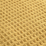 Плед из шерсти цвета охры с бахарамой Waffle Comfort варинант исполнения - 2 | Loft Concept в Омске