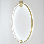 Бра светодиодное круглой формы с рамкой цвета латунь Ring Horizontal варинант исполнения - 2 | Loft Concept в Омске