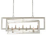 Люстра серебряная из пересекающихся прямоугольных элементов Intersecting Rectangles варинант исполнения - 2 | Loft Concept в Омске