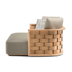 Дизайнерский уличный диван из массива дерева с плетеной спинкой PALINFRASCA Sofa варинант исполнения - 8 | Loft Concept в Омске