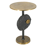 Столик приставной с абстрактным основанием и акцентом в виде золотистого диска Heavenly Space варинант исполнения - 3 | Loft Concept в Омске