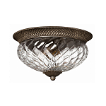 Потолочный светильник с чашеобразным плафоном из толстого волнообразного стекла и широким узорчатым основанием Hinkley варинант исполнения - 1 | Loft Concept в Омске