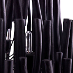 Люстра черная с несколькими ярусами деревянных палочек Bright Wooden Chandelier варинант исполнения - 10 | Loft Concept в Омске