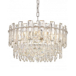 Круглая люстра с хрустальными подвесками на серебряном каркасе Gorgeous Crystal Light варинант исполнения - 9 | Loft Concept в Омске