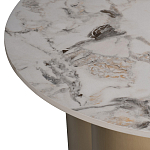 Стол журнальный круглый керамогранит белый Keramos варинант исполнения - 3 | Loft Concept в Омске