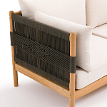 Садовый диван из тикового дерева и веревок Оreon варинант исполнения - 10 | Loft Concept в Омске