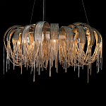 Люстра круглая подвесная с металлическими дугами и длинными цепочками 80 см Atlantis Chain варинант исполнения - 6 | Loft Concept в Омске