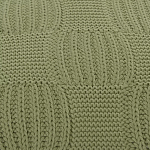 Подушка из хлопка рельефной вязки зеленого цвета Eden Line варинант исполнения - 3 | Loft Concept в Омске