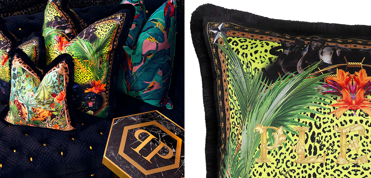 Подушка Philipp Plein Cushion Silk Jungle 70 x 70 Подушка Philipp Plein Cushion Silk Jungle 70 x 70 - Loft-Concept в Омске