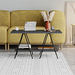 Стол журнальный с прямоугольной столешницей и полкой цвета антрацит ESSEL ANTHRACITE варинант исполнения - 1 | Loft Concept в Омске