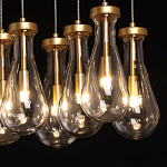 Люстра с 9-ю прозрачными стеклянными плафонами в форме капли Lucid Rain  варинант исполнения - 5 | Loft Concept в Омске