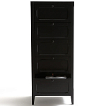 Комод узкий с 5-ю ящиками черный Silva Black Chest of Drawers варинант исполнения - 5 | Loft Concept в Омске