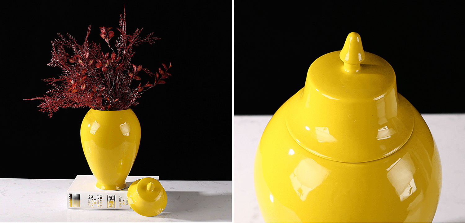 Ваза с крышкой Ceramic Yellow Vase Ваза с крышкой Ceramic Yellow Vase - Loft-Concept в Омске