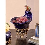 Чаша темно-синего цвета из фарфора с разноцветной птичкой Eden Garden porcelain and bronze варинант исполнения - 6 | Loft Concept в Омске