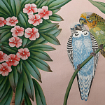 Обои ручная роспись Amazonia Florence Pink dyed silk варинант исполнения - 6 | Loft Concept в Омске