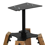 Барный стул со спинкой и металлической подставкой на 4-х деревянных ножках Бежевый Велюр Vendramin Chair варинант исполнения - 7 | Loft Concept в Омске