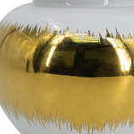 Ваза белая с крышкой и золотистыми фрагментами 24 см Chinoiserie Ceramics варинант исполнения - 3 | Loft Concept в Омске