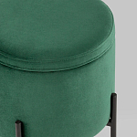 Зеленый пуф на черных ножках SANJAY варинант исполнения - 4 | Loft Concept в Омске