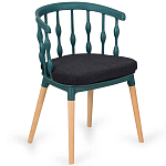 Пластиковый стул на ножках из массива бука Ferret Spiral Green варинант исполнения - 7 | Loft Concept в Омске