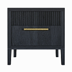 Прикроватная Тумбочка Primo с двумя ящиками Черный дуб варинант исполнения - 1 | Loft Concept в Омске