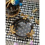 Блюдо черного цвета из фрафора на бронзовых ножках в виде стрекоз Eden Garden варинант исполнения - 4 | Loft Concept в Омске