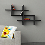 Полка фигурная подвесная цвета антрацит HALIC BOOKCASE ANTHRACITE варинант исполнения - 1 | Loft Concept в Омске