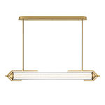 Подвесной светильник линейный золотого цвета с длинной цилиндрической стеклянной трубкой Eurofase варинант исполнения - 3 | Loft Concept в Омске