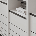 Стеллаж прямой ассиметричный с полками и 4-мя дверцами ARYA BOOKCASE WHITE варинант исполнения - 6 | Loft Concept в Омске