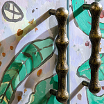 Премиальный Шкаф Defoliation двухстворчатый роспись зеленые листья  варинант исполнения - 4 | Loft Concept в Омске